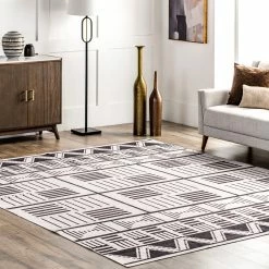 Promo ⭐ nuLOOM Evia Tribal Stripes Machine Washable Area Rug 😀