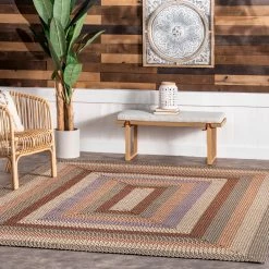 Promo 🧨 nuLOOM Gwyneth Braided Borders Indoor/Outdoor Area Rug 😉