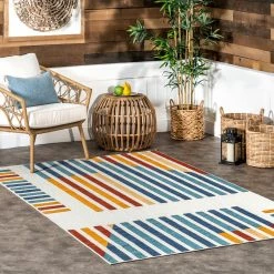Outlet ❤️ nuLOOM Adali Contemporary Striped Indoor/Outdoor Area Rug 👏