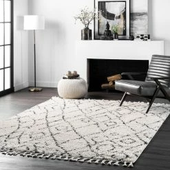 Budget 🤩 nuLOOM Nieves Moroccan Diamond Tassel Area Rug 🌟