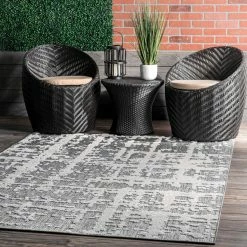 Hot Sale 👍 nuLOOM Adley Textured Abstract Lines Indoor/Outdoor Area Rug ✔️