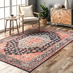 Best deal 🔥 nuLOOM Francis Persian Medallion Machine Washable Area Rug ⌛