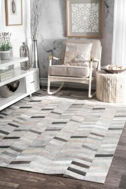 Outlet 🤩 nuLOOM Handmade Cowhide Mitch Area Rug 😀