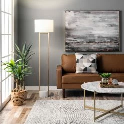 Best Pirce 🥰 nuLOOM Sawyer 62" Metal & Marble Floor Lamp 🔥