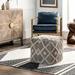 Cheapest โ๏ธ nuLOOM Textured Moroccan Ottoman Pouf ๐
