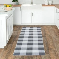 Outlet ❤️ nuLOOM Lucy Machine Washable Farmhouse Buffalo Plaid Area Rug 😍
