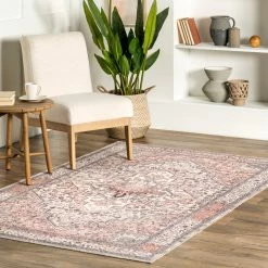 Outlet 😀 nuLOOM Lorrie Persian Medallion Machine Washable Area Rug 🔥