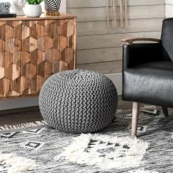 Buy 🥰 nuLOOM Ling Round Knit Filled Ottoman Pouf 🎁 -nuLOOM Boutique b6f5363e19f447f4a655c2cece919dde 1080x