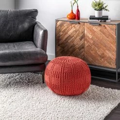 Best Sale โจ nuLOOM Berlin Casual Knitted Filled Ottoman Pouf โ