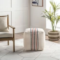 Best Pirce ๐ nuLOOM Cotton Striped Casual Ottoman Pouf ๐