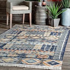 Buy 😍 nuLOOM Taliyah Bohemian Fringe Indoor/Outdoor Area Rug ⭐
